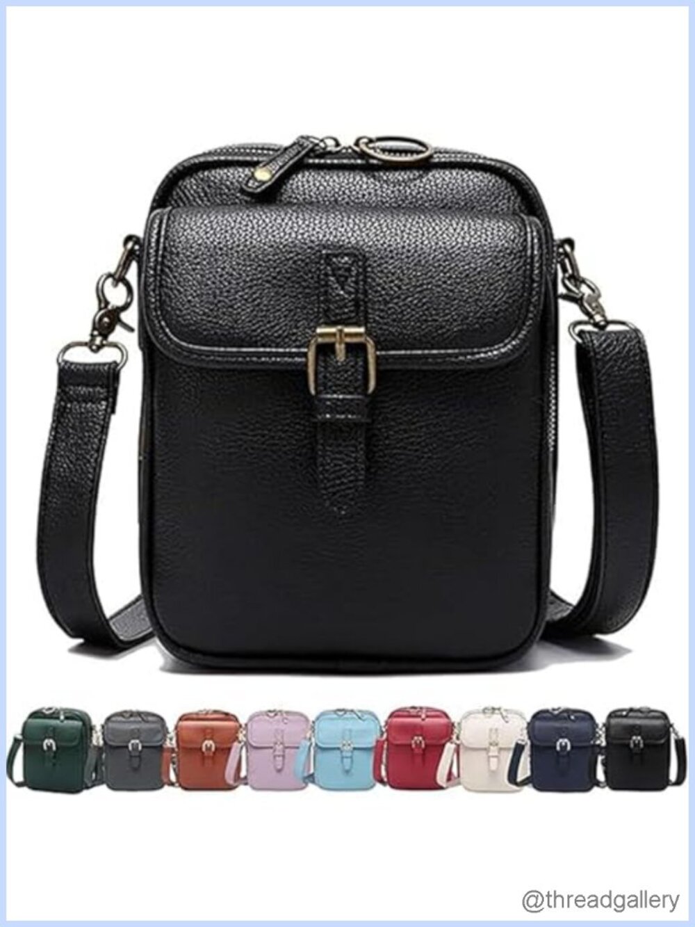 Faux Leather Crossbody Bag Anti-Theft Messenger with Card Slots